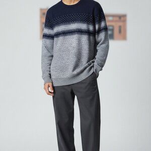 Crew Clothing Company Mens XL Grey & Navy Crew Neck Sweater